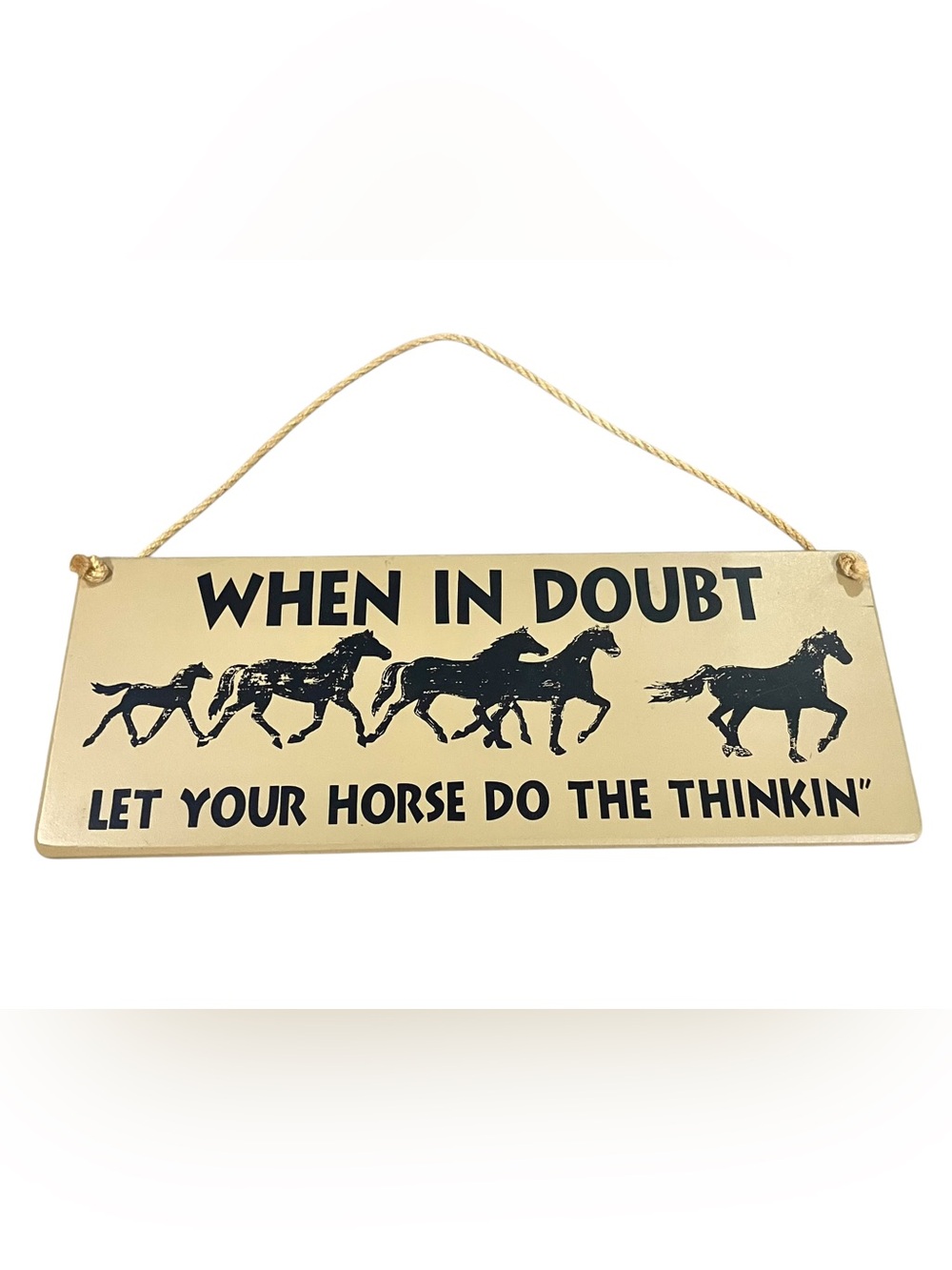 Rustic Horse Wood Wall Sign When In Doubt Let Your Horse Do The Thinkin' 17”